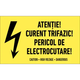 Indicator - Atenție! Curent trifazic! Pericol de electrocutare!