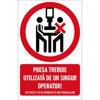 Indicator ISO - Presa trebuie utilizată de un singur operator!